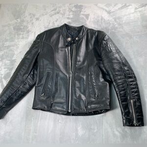 Vintage Bristol Cafe Racer Motorcycle Leather 

 Black punk